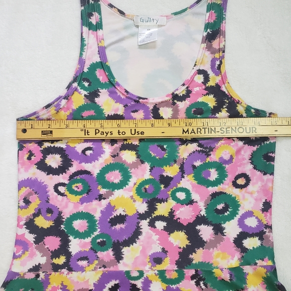 Guilty, Floral Fireworks Colourful Ombre 90s Skater Dress, Medium, Multicoloured - Picture 10 of 14